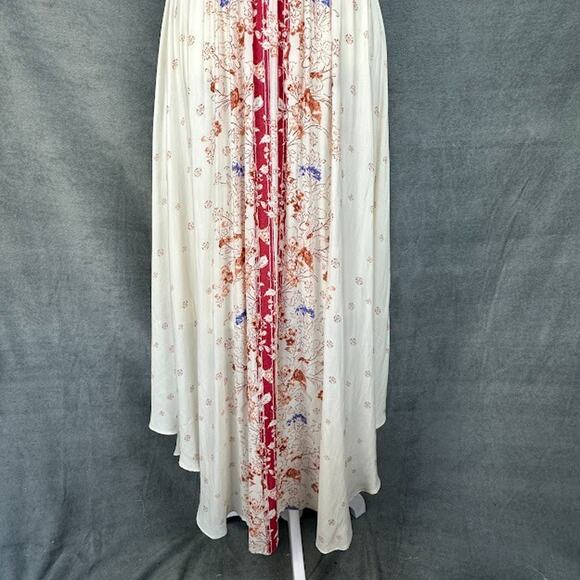 Free People Dress Women 6 Cream Floral Halter Maxi Fairy Whimsy Beach Boho Flowy - Picture 4 of 15